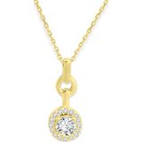 Aslı Gold Altın 14 Ayar Tasarım Tektaş Kolye (KLY0302)