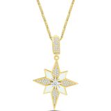 Aslı Gold Altın Beyaz Mineli Kuzey Yıldızı Charm Kolye (KLY1437)