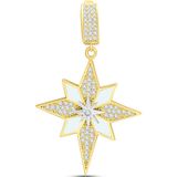 Aslı Gold Altın Beyaz Mineli Kuzey Yıldızı Charm Kolye Ucu (UC0274)