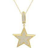 Aslı Gold Altın Charm Kilit Taşlı Yıldız Kolye (KLY1623)