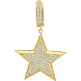 Aslı Gold Altın Charm Kilit Taşlı Yıldız Kolye Ucu (UC0360)