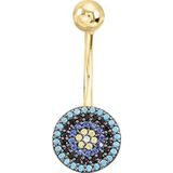Aslı Gold Altın Nazar Boncuğu Göbek Piercingi (PC0043)