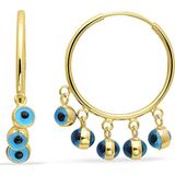 Aslı Gold Altın Nazar Boncuklu Halka Küpe (KP0139)