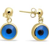 Aslı Gold Altın Nazar Boncuklu Spor Küpe (KP0137)