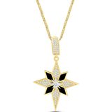 Aslı Gold Altın Siyah Mineli Kuzey Yıldızı Charm Kolye (KLY1438)