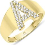 Aslı Gold Altın Taşlı A Harf Yüzük (YZK1088)