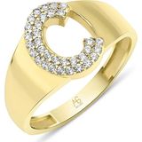 Aslı Gold Altın Taşlı C Harfi Yüzük (YZK1086)
