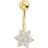 Aslı Gold Altın Taşlı Çiçek Piercing (PC0011)
