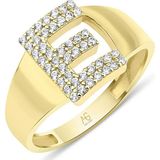 Aslı Gold Altın Taşlı E Harfi Yüzük (YZK1083)