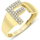 Aslı Gold Altın Taşlı F Harfi Yüzük (YZK1082)