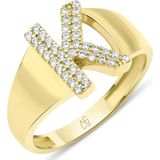 Aslı Gold Altın Taşlı K Harf Yüzük (YZK1076)