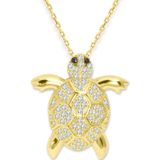 Aslı Gold Altın Taşlı Kaplumbağa Kolye (KLY0304)