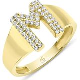 Aslı Gold Altın Taşlı M Harf Yüzük (YZK1074)