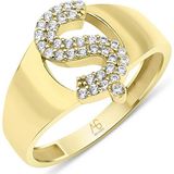 Aslı Gold Altın Taşlı Ş Harf Yüzük (YZK1067)