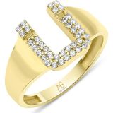 Aslı Gold Altın Taşlı Ü Harf Yüzük (YZK1064)
