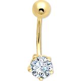Aslı Gold Altın Tek Taş Göbek Piercingi (PC0022)