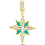 Aslı Gold Altın Turkuaz Mineli Kuzey Yıldızı Charm Kolye (UC0281)