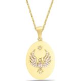 Aslı Gold Anka Kuşu Oval Altın Kolye (KLY1545)