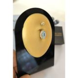Aslı Gold Aqua Taşlı Gösterişli Altın Göbek Piercingi (PC0082)