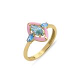Aslı Gold Aqua Taşlı Mekik Yüzük (YZK0734)