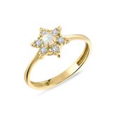 Aslı Gold Beyaz Opal Taşlı Altın Yıldız Yüzük YZK0438