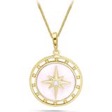 Aslı Gold Beyaz Sedef Mineli Kuzey Yıldızı Altın Kolye (KLY1102)