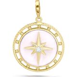 Aslı Gold Beyaz Sedef Mineli Kuzey Yıldızı Altın Kolye Ucu (UC0097)