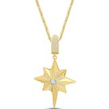 Aslı Gold Boyutlu Kuzey Yıldızı Altın Taşlı Charm Kolye (KLY1444)