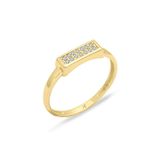 Aslı Gold İnce Kol Altın Taşlı Kombin Yüzük (YZK1321)
