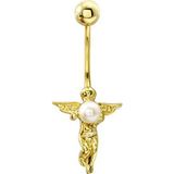 Aslı Gold İncili Melek Altın Göbek Piercingi (PC0050)