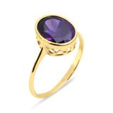Aslı Gold Işlemeli Yuva Altın Ametist Yüzük () YZK0119