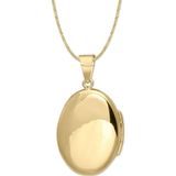 Aslı Gold Kapaklı Düz Oval Altın Madalyon Kolye (KLY1006)