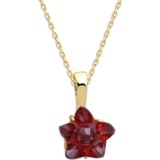 Aslı Gold Kırmızı Taşlı Altın Lotus Çiçek Kolye (KLY0600)