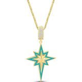 Aslı Gold Mavi Mineli Kuzey Yıldızı Altın Taşlı Charm Kolye (KLY1446)