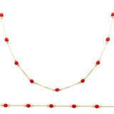 Aslı Gold Mercan Renk Taşlı Spor Bileklik Kolye Takım (TKM0033)