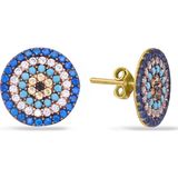 Aslı Gold Nazar Boncuklu Vidalı Altın Küpe (KP0102)