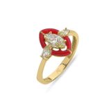 Aslı Gold Oliv Taşlı Mekik Altın Yüzük (YZK0735)
