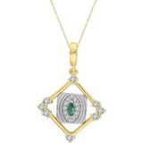 Aslı Gold Otantik Yeşil Taşlı Altın Kolye (KLY1580)