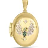 Aslı Gold Oval Anka Kuşu Altın Madalyon Kolye Ucu (UC0351)