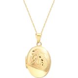 Aslı Gold Oval Tasarım Altın Madalyon Kolye (KLY0195)