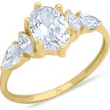 Aslı Gold Oval Taşlı Altın Evlilik Teklifi Yüzüğü (YZK1253)