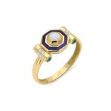 Aslı Gold Sarı Altın Mineli Opal Taşlı Tasarım Yüzük (YZK0855)