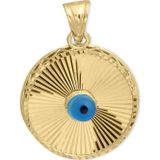 Aslı Gold Sarı Altın Yuvarlak Madalyon Altın Nazar Kolye Ucu (UC0014)