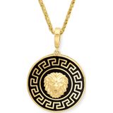 Aslı Gold Siyah Mineli Grek Model Altın Aslan Kolye (KLY1622)