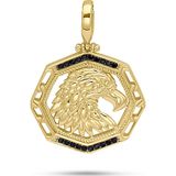 Aslı Gold Siyah Taş Detaylı Kartal Altın Kolye Ucu (UC0083)