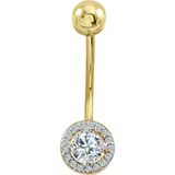 Aslı Gold Taşlı Altın Göbek Piercingi (PC0049)