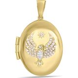Aslı Gold Taşlı Anka Kuşu Altın Madalyon Kolye Ucu (UC0352)