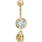 Aslı Gold Tektaş Top Sallantılı Altın Göbek Piercingi (PC0054)