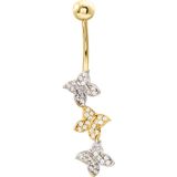 Aslı Gold Üçlü Kelebek Altın Göbek Piercing