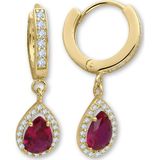 Aslı Gold Yakut Taşlı Altın Damla Model Küpe (KP0488)